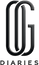 A stylized black monogram logo combining the letters U and J above the word 'DIARIES' in a thin sans-serif font, centered on a plain white background.
